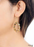Pendientes bohemios, pendientes colgantes, labradorita con aro dorado